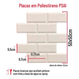 Kit 5 Placas Decoração Revestimento Flexivel Parede 3d Pvc Modelos:tijolinho Retro - 2