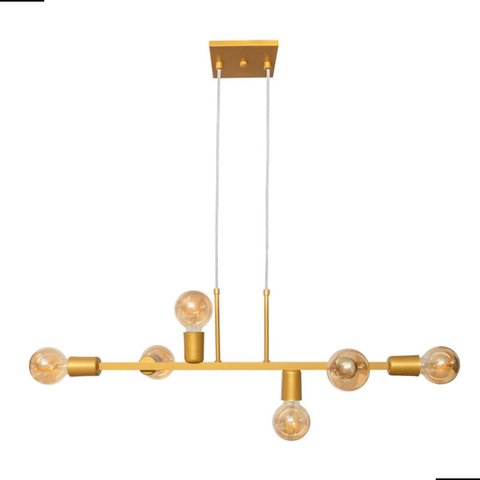 Pendente Mini Jabuticaba Dourado 6XE27 Alumínio Pintura Eletrostática Design Moderno Luxuoso Bivolt