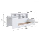 Ver imagem 3 de Cama Solterio Infanto Juvenil com Escrivaninha para Estudo e Estante Branco - Completa Móveis