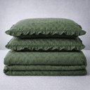 Ver imagem 2 de Cobre Leito Balle Casal Queen 3 Peças Colcha Cama Verde