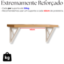Ver imagem 7 de Kit 4 Mãos Francesas Tipo Suporte Prateleira Estruturado Fixação de Parede Aço
