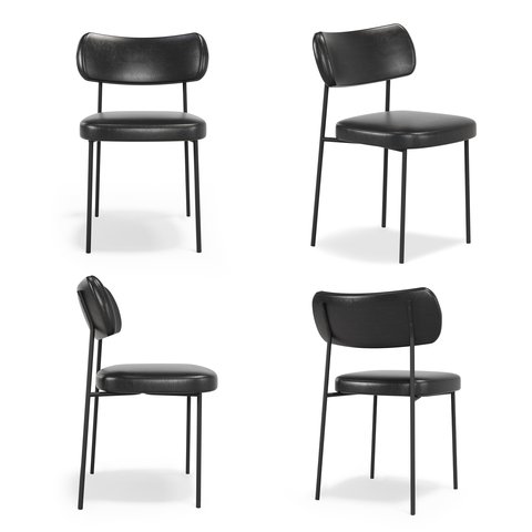 Kit 04 Cadeiras para Sala de Jantar Mila Couríssimo Preto - Mobili