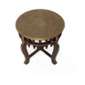 Mesa Indiana de Centro Redonda com Metal Dourado 45 Cm - 1