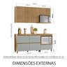 Cozinha Modulada Rainha com 4 Peças 4 Portas 5 Gavetas Ripado em Mdf 190cm de Largura Nesher - 8
