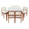 Conjunto Sala De Jantar Mesa Ester 135x135 Madeira Maciça 06 Cadeiras Ana Jequitibá Móveis Ester/Ana - 2