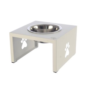 Comedouro Elevado Individual Cão Porte P Branco