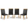 Kit com 4 Cadeiras Sara Madeira Maciça Estofadas para Mesa de Jantar Courino Preto 503 - 1
