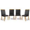 Ver imagem 1 de Kit com 4 Cadeiras Sara Madeira Maciça Estofadas para Mesa de Jantar Courino Preto 503