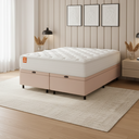 Ver imagem 2 de Cama Box Baú Colchão Casal King Molas Ensacadas Real 193x203x68cm Branco / Bege Inducol