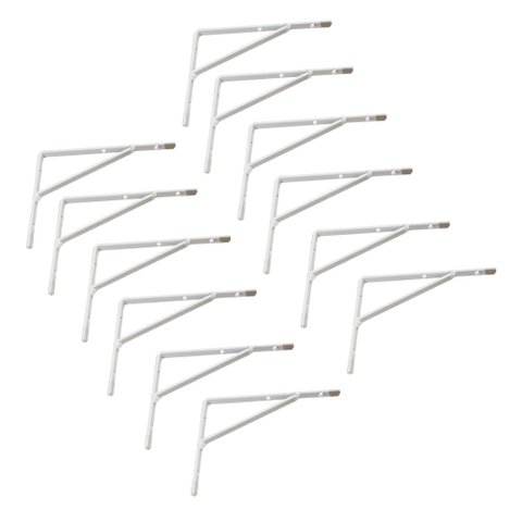 Kit Suporte Prateleira com 12 Pçeas em Aço Mão Francesa 15x20