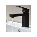 Ver imagem 3 de Torneira Banheiro Monocomando Quadrada Baixa Preta