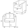 Poltrona para Recepção Clínica Médica - Balaqui Decor Cor:courino Cinza - 6