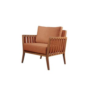 Poltrona Decorativa Linho Terracota Lua