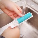 Ver imagem 5 de Rolo Adesivo Tira Pelos Lavável Fiapos Poeira Retrátil Rosa