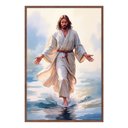 Ver imagem 2 de Quadro Decorativo Jesus sobre As Águas Cor:moldura Ype;título:52x77 sem Vidro Acrílico