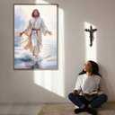 Ver imagem 3 de Quadro Decorativo Jesus sobre As Águas Cor:moldura Ype;título:52x77 sem Vidro Acrílico