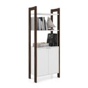 Ver imagem 6 de Kit 3 Estantes para Livros 4 Portas Biblioteca Az Premium Espresso Móveis Branco/Nogal