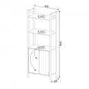 Ver imagem 7 de Kit 3 Estantes para Livros 4 Portas Biblioteca Az Premium Espresso Móveis Branco/Nogal