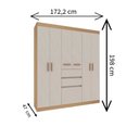 Ver imagem 2 de Guarda Roupa Roupeiro com 7 Portas e 2 Gavetas Berna 0647 Genialflex