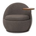 Ver imagem 6 de Poltrona Orgânica Kaira com Mesa Lateral Esquerda Base Fixa Titânio Bouclé Marrom - Nexta Casa