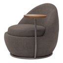 Ver imagem 1 de Poltrona Orgânica Kaira com Mesa Lateral Esquerda Base Fixa Titânio Bouclé Marrom - Nexta Casa