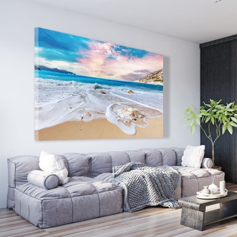 Quadro Decorativo Paisagem Praia Mar Sala Quarto Casa Escritório