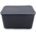 Ver imagem 7 de 6 X Caixa Organizadora Plástica Rattan 15 Litros com Tampa