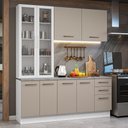 Ver imagem 1 de Armário de Cozinha Compacta 190cm com Cristaleira Agata Madesa Branco Crema