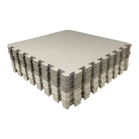 Kit 12 Tatame Eva Linha Premium 50x50x1cm 10mm Tons de Cinza