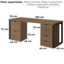 Ver imagem 4 de Conjunto Escritorio Industrial Mesa e Gaveteiros Frame Munique Kappesberg