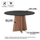 Ver imagem 2 de Mesa de Jantar Redonda 6 Lugares 120cm Isabela Preto/noronha - Straub Web