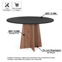 Ver imagem 2 de Mesa de Jantar Redonda 120cm 6 Lugares Isabela MDF Preto e Noronha - Straub Web