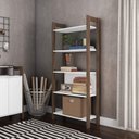 Ver imagem 3 de Kit 3 Estantes para Livros 15 Prateleiras Biblioteca Az Premium Espresso Móveis Branco/Nogal