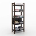 Ver imagem 4 de Kit 3 Estantes para Livros 15 Prateleiras Biblioteca Az Premium Espresso Móveis Preto/Nogal