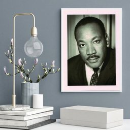 Quadro Martin Luther King- Fotografia 33x24cm:madeira Branca - 2