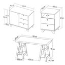 Ver imagem 7 de Conjunto Escritório Home Office 3 Peças Darte A06 Olmo-branco - Mpozenato