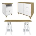 Ver imagem 1 de Conjunto Escritório Home Office 3 Peças Darte A06 Olmo-branco - Mpozenato