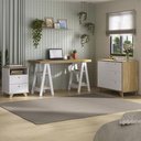 Ver imagem 2 de Conjunto Escritório Home Office 3 Peças Darte A06 Olmo-branco - Mpozenato