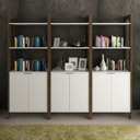 Ver imagem 1 de Kit 3 Estantes para Livros AZ Biblioteca 6 Portas Premium Espresso Móveis