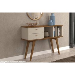 Aparador de Sala Jantar Elis 2 Gavetas 3 Nichos Savana c/ Off White - Cimol - 1