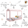 Cama Casinha Montessoriana Crystal 100% Mdf Solteiro Rosa - 2