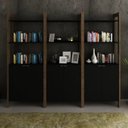 Ver imagem 1 de Kit 3 Estantes para Livros AZ Biblioteca 6 Portas Premium Espresso Móveis