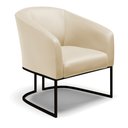 Ver imagem 4 de Sofá Namoradeira e 2 Poltronas Base Industrial Preto Stella Corino Bege D03 - D'Rossi