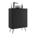 Ver imagem 1 de Gabinete Banheiro 2 Portas Retrô 63cm Multimóveis V5006 Preto/Branco