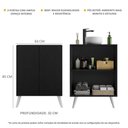 Ver imagem 3 de Gabinete Banheiro 2 Portas Retrô 63cm Multimóveis V5006 Preto/Branco