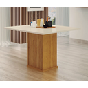 Ver imagem 1 de Mesa de Jantar 4 Lugares Tampo Mdf/vidro Napoli 90cm Canto Copo - Leifer Móveis - Freijó/freijó Deco