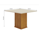 Ver imagem 3 de Mesa de Jantar 4 Lugares Tampo Mdf/vidro Napoli 90cm Canto Copo - Leifer Móveis - Freijó/freijó Deco