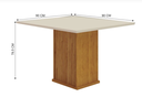 Ver imagem 3 de Mesa de Jantar 4 Lugares Tampo Mdf/vidro Napoli 90cm Canto Copo - Leifer Móveis - Freijó/freijó Deco