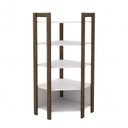 Ver imagem 5 de Estante de Canto 5 Prateleiras 136CMX166CM Az Branco/Nogal