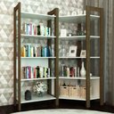 Ver imagem 1 de Estante de Canto 5 Prateleiras 136CMX166CM Az Branco/Nogal